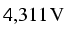 $\unit{4,311}{\volt}$