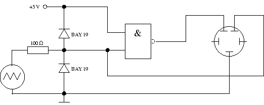 \psfrag{+5V}{\tiny\unit{+5}{\volt}}
\psfrag{BAY 19}{\tiny BAY\,19}
\psfrag{&}{...
...{100}{\tiny\unit{100}{\ohm}}
\includegraphics [scale=0.6667]{schalt2.eps}%
\par